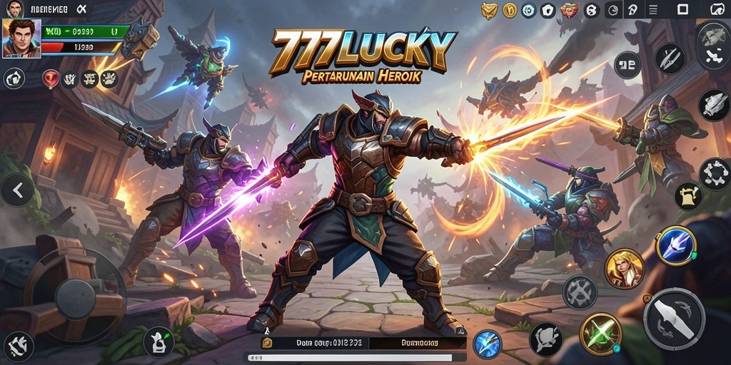 Screenshot aksi pertarungan epik di 777LUCKY.