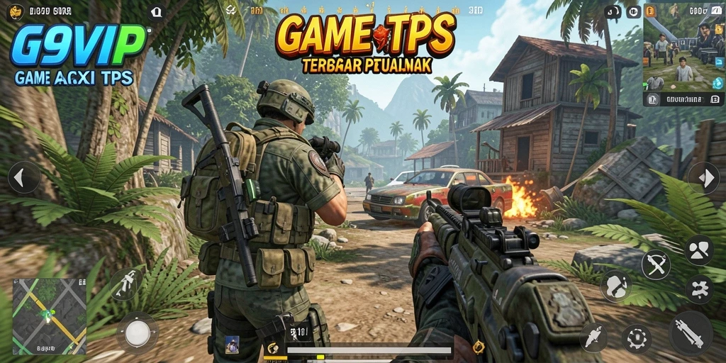 Tangkapan layar G9VIP menampilkan aksi mendebarkan dalam gameplay TPS.