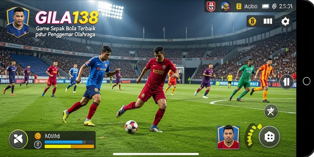 Screenshot gameplay GILA138 yang menampilkan aksi mendebarkan di lapangan sepak bola.