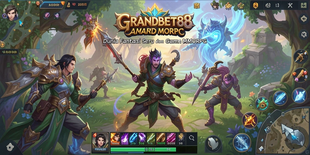 Tampilan gameplay seru dari GRANDBET88 dalam dunia MMORPG.