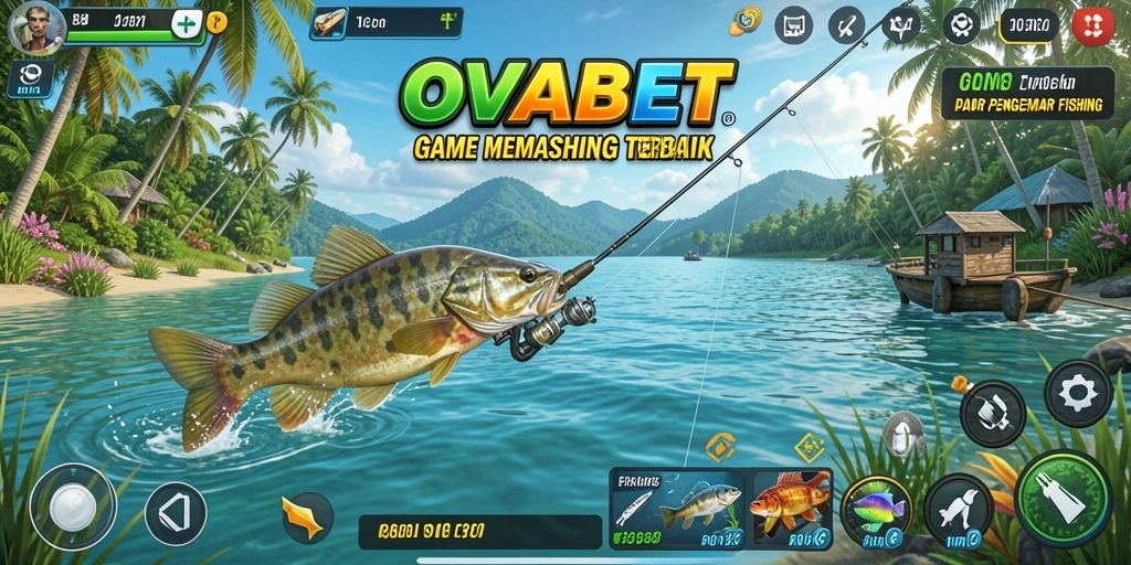 Screenshot utama OVABET menampilkan gameplay memancing yang menarik dan menantang.