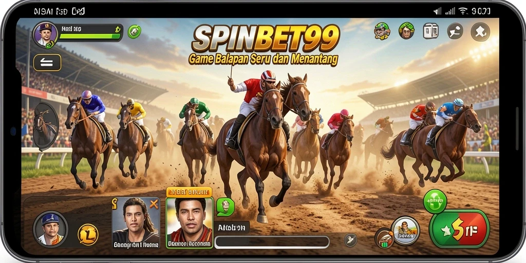 Tampilan menarik dari gameplay balapan seru SPINBET99.